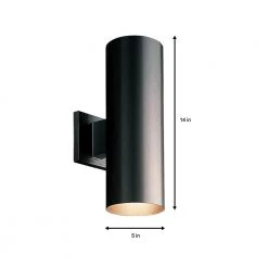 5" Black Outdoor Modern Wall Cylinder for Outdoor Spaces with Up-Down Light Output by Progress Lighting -Progress Lighting Shop black progress lighting outdoor sconces p5675 31 66 1000