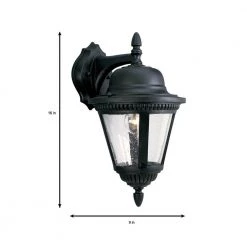 Westport Collection 1-Light Textured Black Clear Seeded Glass Traditional Outdoor Medium Wall Lantern Light by Progress Lighting 16 Westport Collection 1-Light Textured Black Clear Seeded Glass Traditional Outdoor Medium Wall Lantern Light by Progress Lighting -Progress Lighting Shop black progress lighting outdoor sconces p5863 31 1f 1000