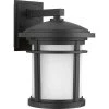 Wish Collection 1-Light Textured Black Etched White Linen Glass Craftsman Outdoor Medium Wall Lantern Light by Progress Lighting -Progress Lighting Shop black progress lighting outdoor sconces p6085 31 64 1000