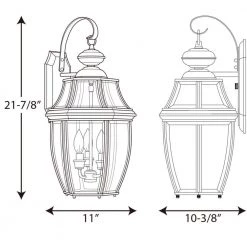 New Haven Collection 3-Light Textured Black Clear Beveled Glass New Traditional Outdoor Large Wall Lantern Light by Progress Lighting -Progress Lighting Shop black progress lighting outdoor sconces p6612 31 76 1000
