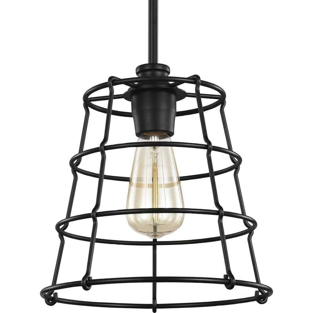 Chambers 1-Light Black Mini-Pendant by Progress Lighting 3 Chambers 1-Light Black Mini-Pendant by Progress Lighting