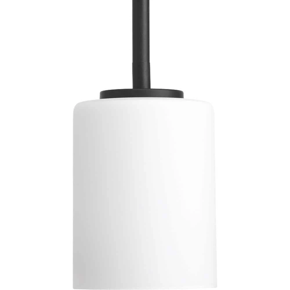 Replay 1-Light Black Mini Pendant with Etched White Glass by Progress Lighting 3 Replay 1-Light Black Mini Pendant with Etched White Glass by Progress Lighting