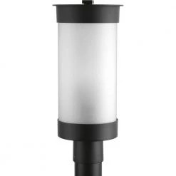 Hawthorne Collection 2-Light Textured Black Etched Seeded Glass Craftsman Outdoor Post Lantern Light by Progress Lighting