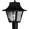 Mansard Collection 1-Light Textured Black Clear Beveled Acrylic Shade Traditional Outdoor Post Lantern Light by Progress Lighting -Progress Lighting Shop black progress lighting post lanterns p5414 31 64 1000