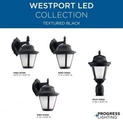 Westport LED Collection 1-Light Textured Black Etched Seeded Glass Traditional Outdoor Post Lantern Light by Progress Lighting -Progress Lighting Shop black progress lighting post lanterns p5445 3130k9 c3 1000