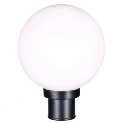 Acrylic Globe 1-Light Matte Black White Shatter-Resistant Acrylic Shade Modern Outdoor Post Lantern Light by Progress Lighting