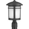 Wish Collection 1-Light Textured Black Etched White Linen Glass Craftsman Outdoor Post Lantern Light by Progress Lighting 2 Wish Collection 1-Light Textured Black Etched White Linen Glass Craftsman Outdoor Post Lantern Light by Progress Lighting -Progress Lighting Shop black progress lighting post lanterns p6424 31 64 1000