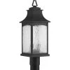 Maison Collection 2-Light Textured Black Water Seeded Glass Farmhouse Outdoor Post Lantern Light by Progress Lighting -Progress Lighting Shop black progress lighting post lanterns p6432 31 64 1000