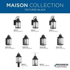 Maison Collection 2-Light Textured Black Water Seeded Glass Farmhouse Outdoor Post Lantern Light by Progress Lighting -Progress Lighting Shop black progress lighting post lanterns p6432 31 76 1000