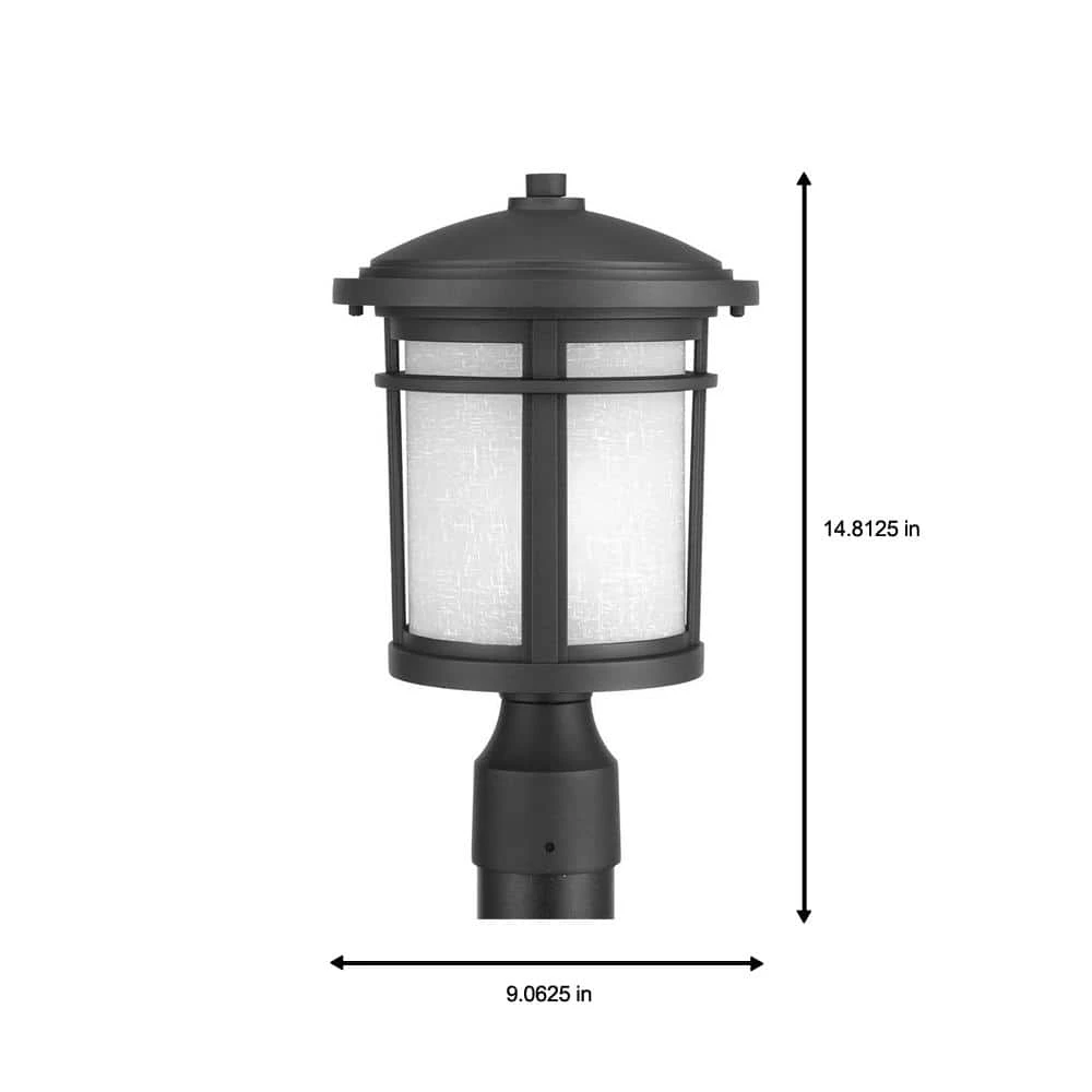 Wish Collection 1-Light Textured Black LED Outdoor Post Lantern by Progress Lighting 4 Wish Collection 1-Light Textured Black LED Outdoor Post Lantern by Progress Lighting - Image 2