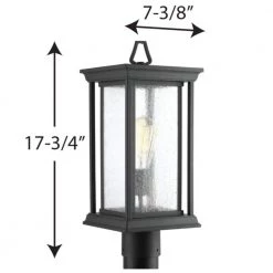 Endicott Collection 1-Light Textured Black Clear Seeded Glass Craftsman Outdoor Post Lantern Light by Progress Lighting -Progress Lighting Shop black progress lighting post light sets p5400 31 76 1000