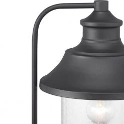 Weldon Collection 1-Light Textured Black Clear Seeded Glass Farmhouse Outdoor Post Lantern Light by Progress Lighting -Progress Lighting Shop black progress lighting post light sets p540019 031 1f 1000