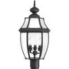 New Haven Collection 3-Light Textured Black Clear Beveled Glass New Traditional Outdoor Post Lantern Light by Progress Lighting 1 New Haven Collection 3-Light Textured Black Clear Beveled Glass New Traditional Outdoor Post Lantern Light by Progress Lighting -Progress Lighting Shop black progress lighting post light sets p6433 31 64 1000