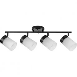 Ridgecrest 4-Light Black Incandescent Track Lighting Head by Progress Lighting
