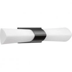 Zura Collection 2-Light Matte Black Etched Opal Glass Modern Bath Vanity Light by Progress Lighting -Progress Lighting Shop black progress lighting vanity lighting p300062 031 c3 1000