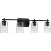 Adley Collection 32 in. 4-Light Matte Black Clear Glass New Traditional Bathroom Vanity Light by Progress Lighting 2 Adley Collection 32 in. 4-Light Matte Black Clear Glass New Traditional Bathroom Vanity Light by Progress Lighting -Progress Lighting Shop black progress lighting vanity lighting p300157 031 64 1000