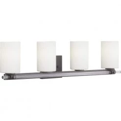 Lisbon Collection 4-Light Matte Black Etched Opal Glass Luxe Bath Vanity Light by Progress Lighting