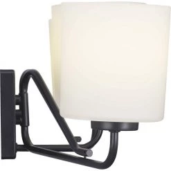 Tobin Collection 3-Light Matte Black Etched White Glass Modern Bath Vanity Light by Progress Lighting -Progress Lighting Shop black progress lighting vanity lighting p300220 031 4f 1000