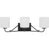 Tobin Collection 3-Light Matte Black Etched White Glass Modern Bath Vanity Light by Progress Lighting -Progress Lighting Shop black progress lighting vanity lighting p300220 031 64 1000