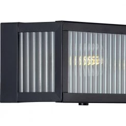 Dwyer Collection 2-Light Matte Black Clear Ribbed Glass Farmhouse Bath Vanity Light by Progress Lighting -Progress Lighting Shop black progress lighting vanity lighting p300265 031 44 1000