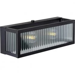 Dwyer Collection 2-Light Matte Black Clear Ribbed Glass Farmhouse Bath Vanity Light by Progress Lighting -Progress Lighting Shop black progress lighting vanity lighting p300265 031 4f 1000