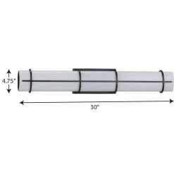 Grid LED Collection 1-Light Black White Linen Glass LED Modern Wall Light by Progress Lighting -Progress Lighting Shop black progress lighting vanity lighting p300333 031 30 1f 1000