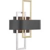 Adagio Collection 11 in. 2-Light Black and Gold Modern Wall Sconce for Hallways and Dining Rooms by Progress Lighting -Progress Lighting Shop black progress lighting vanity lighting p710057 031 64 1000