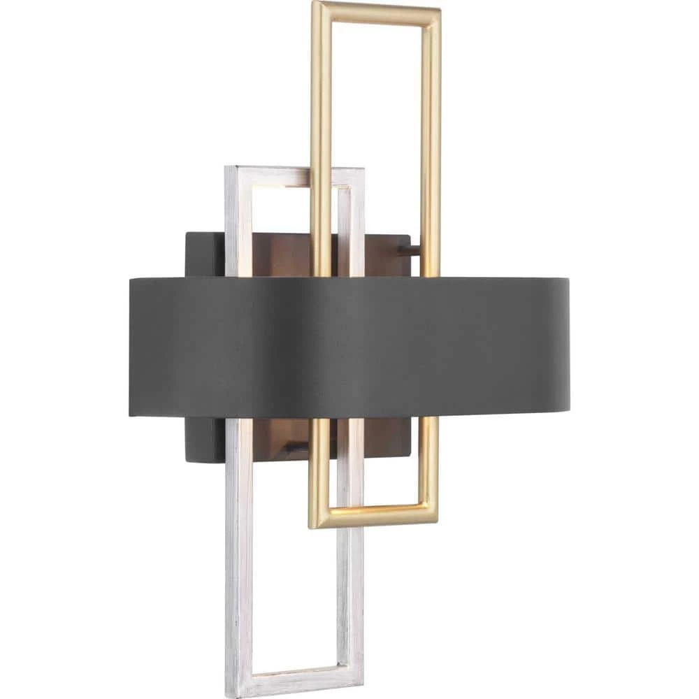 Adagio Collection 11 in. 2-Light Black and Gold Modern Wall Sconce for Hallways and Dining Rooms by Progress Lighting 3 Adagio Collection 11 in. 2-Light Black and Gold Modern Wall Sconce for Hallways and Dining Rooms by Progress Lighting