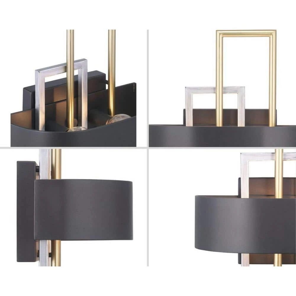 Adagio Collection 11 in. 2-Light Black and Gold Modern Wall Sconce for Hallways and Dining Rooms by Progress Lighting 4 Adagio Collection 11 in. 2-Light Black and Gold Modern Wall Sconce for Hallways and Dining Rooms by Progress Lighting - Image 2