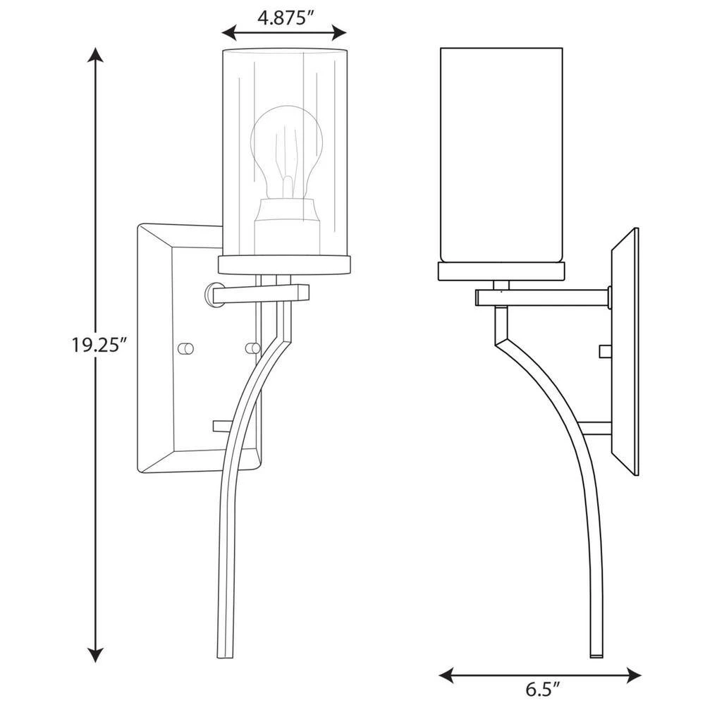 Lassiter 1-Light Black Wall Bracket by Progress Lighting 4 Lassiter 1-Light Black Wall Bracket by Progress Lighting - Image 2