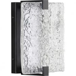 LED Stone Glass Sconce Black ADA Wall Sconce by Progress Lighting 16 LED Stone Glass Sconce Black ADA Wall Sconce by Progress Lighting -Progress Lighting Shop black progress lighting vanity lighting p710080 031 30 4f 1000