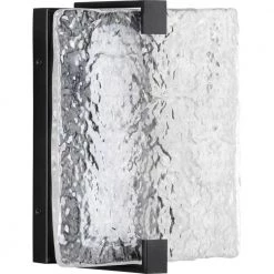 LED Stone Glass Sconce Black ADA Wall Sconce by Progress Lighting