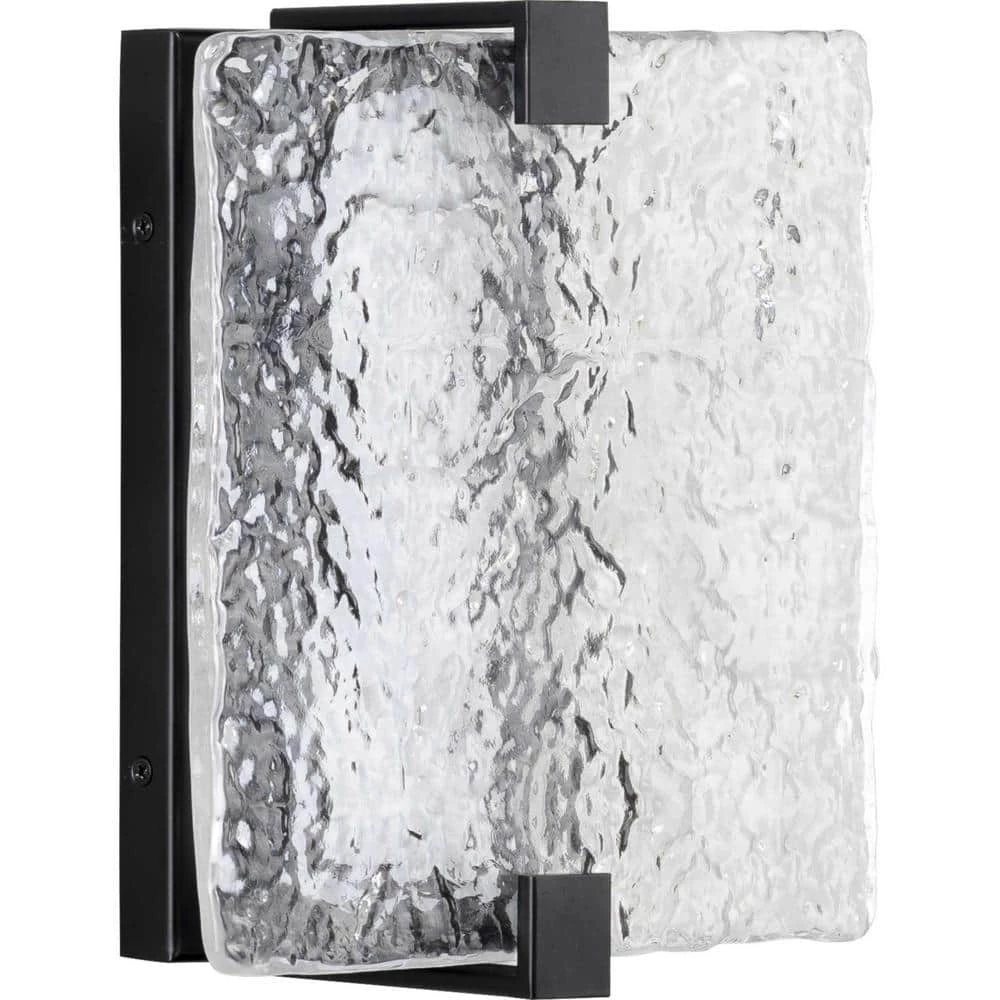 LED Stone Glass Sconce Black ADA Wall Sconce by Progress Lighting 3 LED Stone Glass Sconce Black ADA Wall Sconce by Progress Lighting