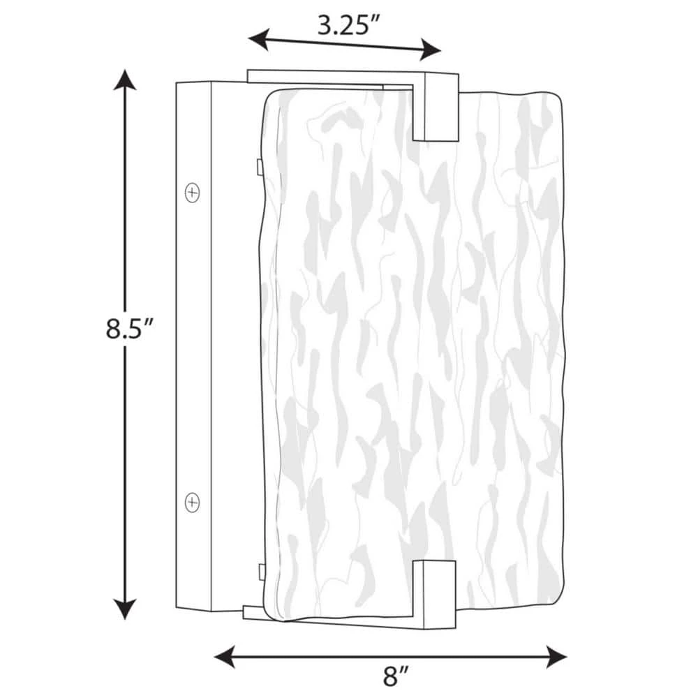 LED Stone Glass Sconce Black ADA Wall Sconce by Progress Lighting 4 LED Stone Glass Sconce Black ADA Wall Sconce by Progress Lighting - Image 2