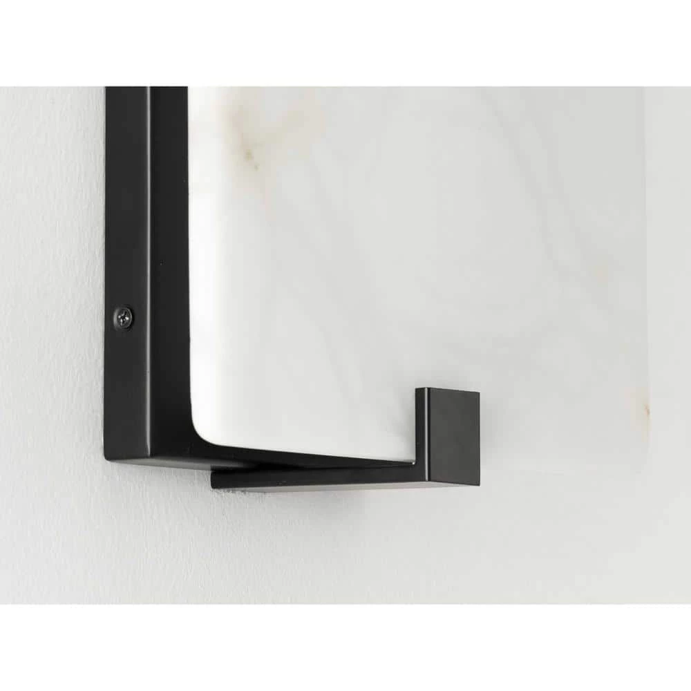 LED Alabaster Stone Sconce Black ADA Wall Sconce by Progress Lighting 4 LED Alabaster Stone Sconce Black ADA Wall Sconce by Progress Lighting - Image 2