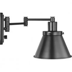 Hinton Collection 1-Light Black Swing Arm Adjustable Coastal Farmhouse Wall Light Sconce by Progress Lighting -Progress Lighting Shop black progress lighting wall lamps p710085 031 4f 1000