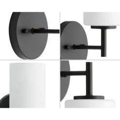 Replay Collection 5-1/4 in. 1-Light Black Etched White Glass Modern Bathroom Vanity Wall Light by Progress Lighting 15 Replay Collection 5-1/4 in. 1-Light Black Etched White Glass Modern Bathroom Vanity Wall Light by Progress Lighting -Progress Lighting Shop black progress lighting wall sconces p2131 31 4f 1000