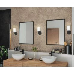 Replay Collection 5-1/4 in. 1-Light Black Etched White Glass Modern Bathroom Vanity Wall Light by Progress Lighting 14 Replay Collection 5-1/4 in. 1-Light Black Etched White Glass Modern Bathroom Vanity Wall Light by Progress Lighting -Progress Lighting Shop black progress lighting wall sconces p2131 31 c3 1000