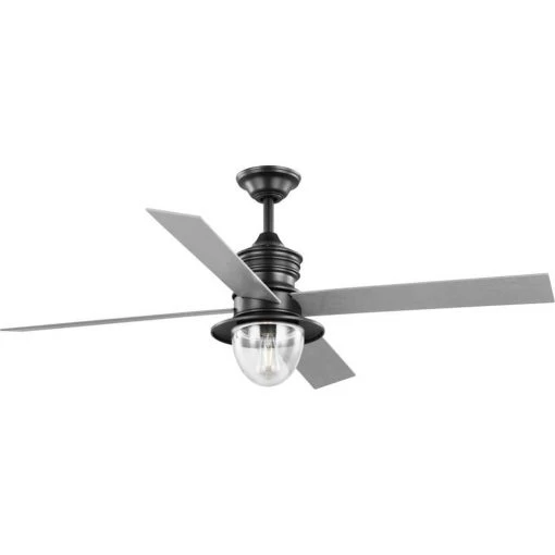Gillen 56 in. LED Indoor/Outdoor Blistered Iron Vintage Electric Ceiling Fan with Light Kit and Clear Glass Shade by Progress Lighting 2 Gillen 56 in. LED Indoor/Outdoor Blistered Iron Vintage Electric Ceiling Fan with Light Kit and Clear Glass Shade by Progress Lighting -Progress Lighting Shop blistered iron progress lighting ceiling fans with lights p250075 171 wb 64 1000