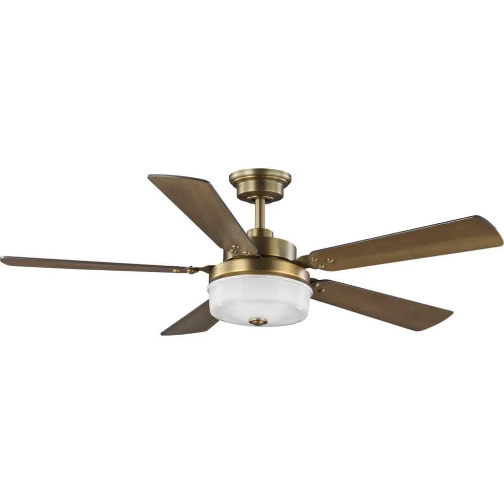 Tempt 52 in. Integrated LED Brass Ceiling Fan with Light by Progress Lighting 3 Tempt 52 in. Integrated LED Brass Ceiling Fan with Light by Progress Lighting