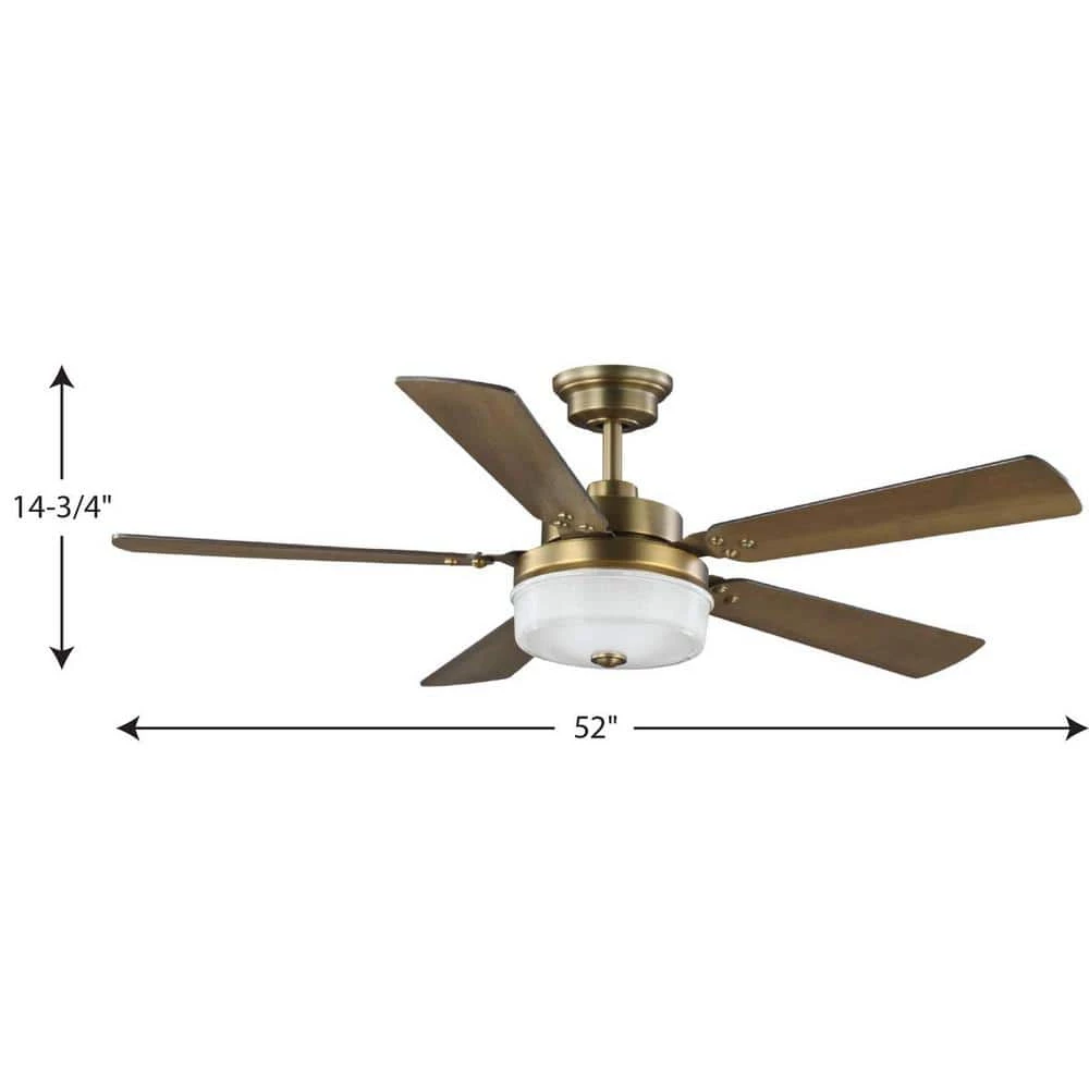 Tempt 52 in. Integrated LED Brass Ceiling Fan with Light by Progress Lighting 12 Tempt 52 in. Integrated LED Brass Ceiling Fan with Light by Progress Lighting - Image 10