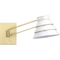 Jeffrey Alan Marks Point Dume Collection Onshore Brushed Brass Swing Arm Wall Sconce by Progress Lighting -Progress Lighting Shop brushed brass progress lighting wall sconces p710070 160 1f 1000
