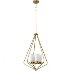 Elevate Collection 4-Light Brushed Bronze Etched Glass Modern Pendant Hanging Light by Progress Lighting -Progress Lighting Shop brushed bronze progress lighting chandeliers p500305 109 c3 1000
