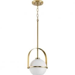 Delayne Collection 12.37 in. 1-Light Brushed Bronze Pendant Light with Etched Opal Shade Modern for Kitchen by Progress Lighting -Progress Lighting Shop brushed bronze progress lighting chandeliers p500358 109 c3 1000