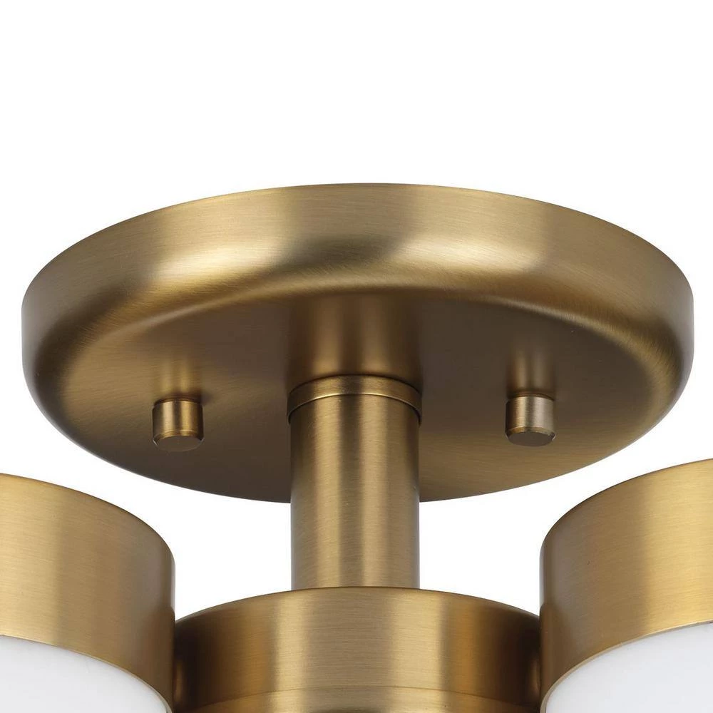 Elevate Collection 3-Light Brushed Bronze Flush Mount with Etched White Glass Shades by Progress Lighting 6 Elevate Collection 3-Light Brushed Bronze Flush Mount with Etched White Glass Shades by Progress Lighting - Image 4