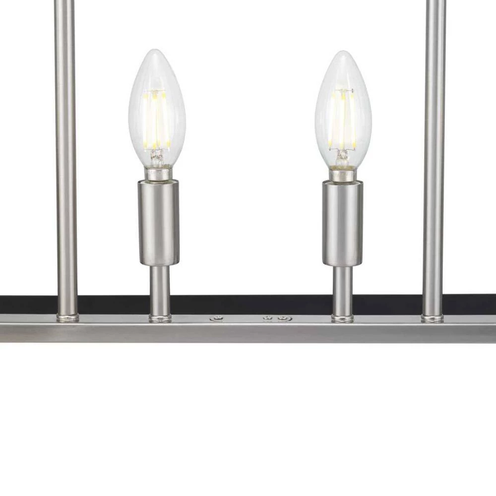 Abner Mill 6-Light Brushed Nickel Chandelier with Matte Black Accents by Progress Lighting 6 Abner Mill 6-Light Brushed Nickel Chandelier with Matte Black Accents by Progress Lighting - Image 4