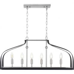 Abner Mill 6-Light Brushed Nickel Chandelier with Matte Black Accents by Progress Lighting 10 Abner Mill 6-Light Brushed Nickel Chandelier with Matte Black Accents by Progress Lighting -Progress Lighting Shop brushed nickel finish with matte black accents progress lighting chandeliers p400277 009 4f 1000