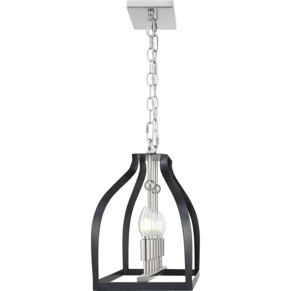 Abner Mill 6-Light Brushed Nickel Chandelier with Matte Black Accents by Progress Lighting 4 Abner Mill 6-Light Brushed Nickel Chandelier with Matte Black Accents by Progress Lighting - Image 2