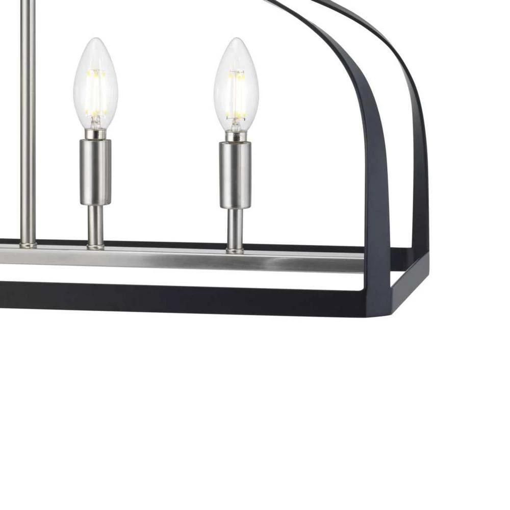 Abner Mill 6-Light Brushed Nickel Chandelier with Matte Black Accents by Progress Lighting 8 Abner Mill 6-Light Brushed Nickel Chandelier with Matte Black Accents by Progress Lighting - Image 6