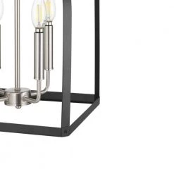 Abner Mill 4-Light Brushed Nickel Chandelier with Matte Black Accents by Progress Lighting -Progress Lighting Shop brushed nickel finish with matte black accents progress lighting chandeliers p400278 009 44 1000